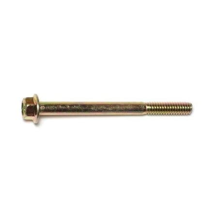 Midwest Fastener Grade 8, 1/4"-20 Flange Bolt, Zinc Plated Steel, 3 in L, 4 PK 74612